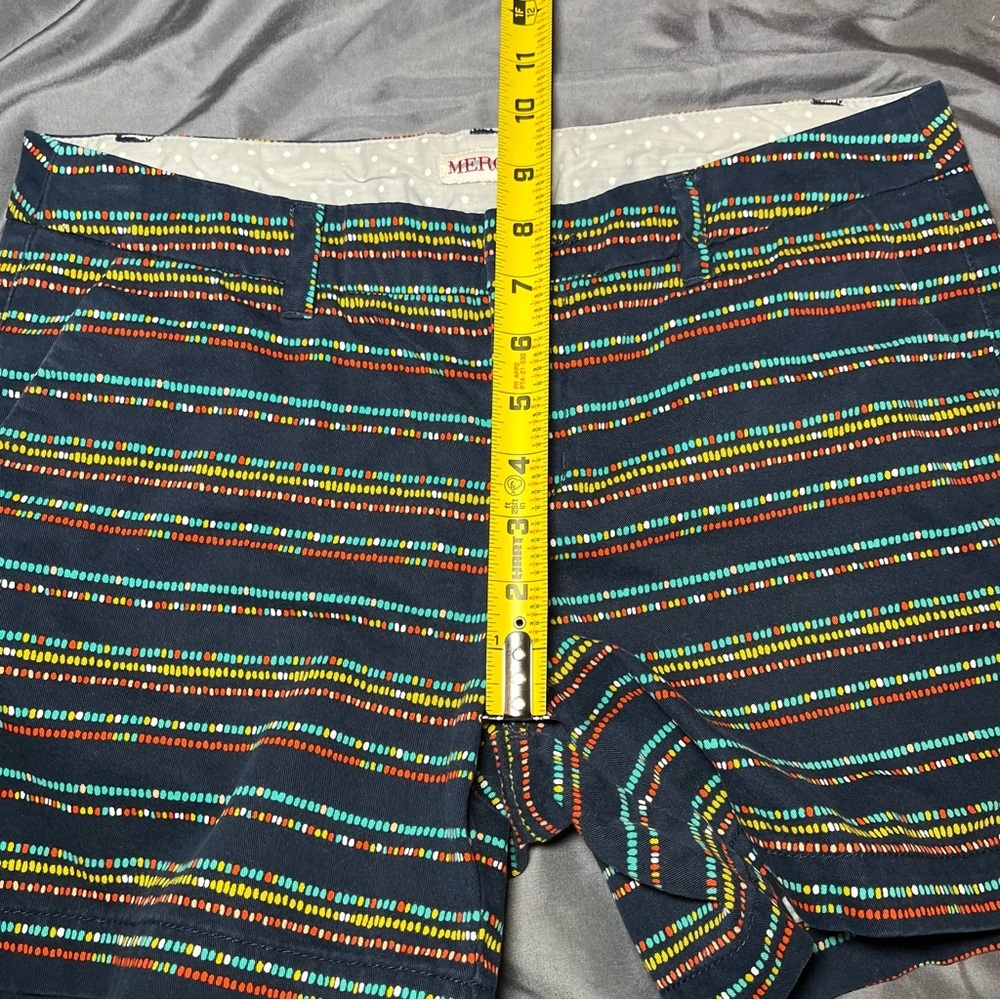 Merona Women’s Navy Red Teal Striped Chino Shorts, size 6, colorful - Picture 4 of 12